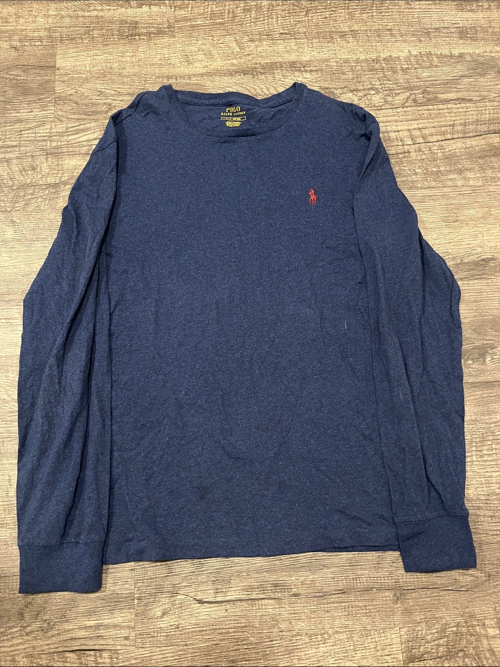 Polo by Ralph Lauren Navy Long Sleeve Crew with Red Pony